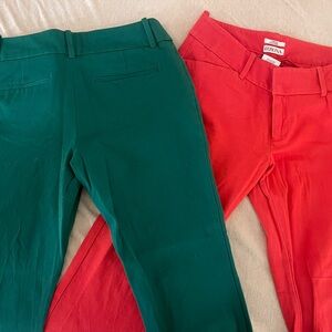 SET (2) of Merona Coral and Green Pants
